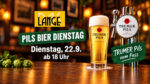 LANGE Pils Bier Dienstag, 22.9.: TRUMER Pils vom Fass 🍺 - erstellt mit ChatGPT
