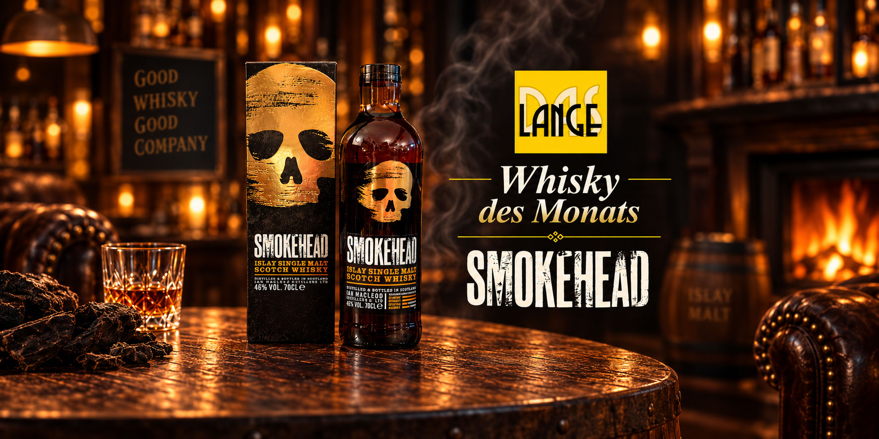 LANGE Whisky des Monats: Smokehead Islay Single Malt, Bild erstellt mit ChatGPT